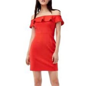 Babaton Red Off-Shoulder Dress